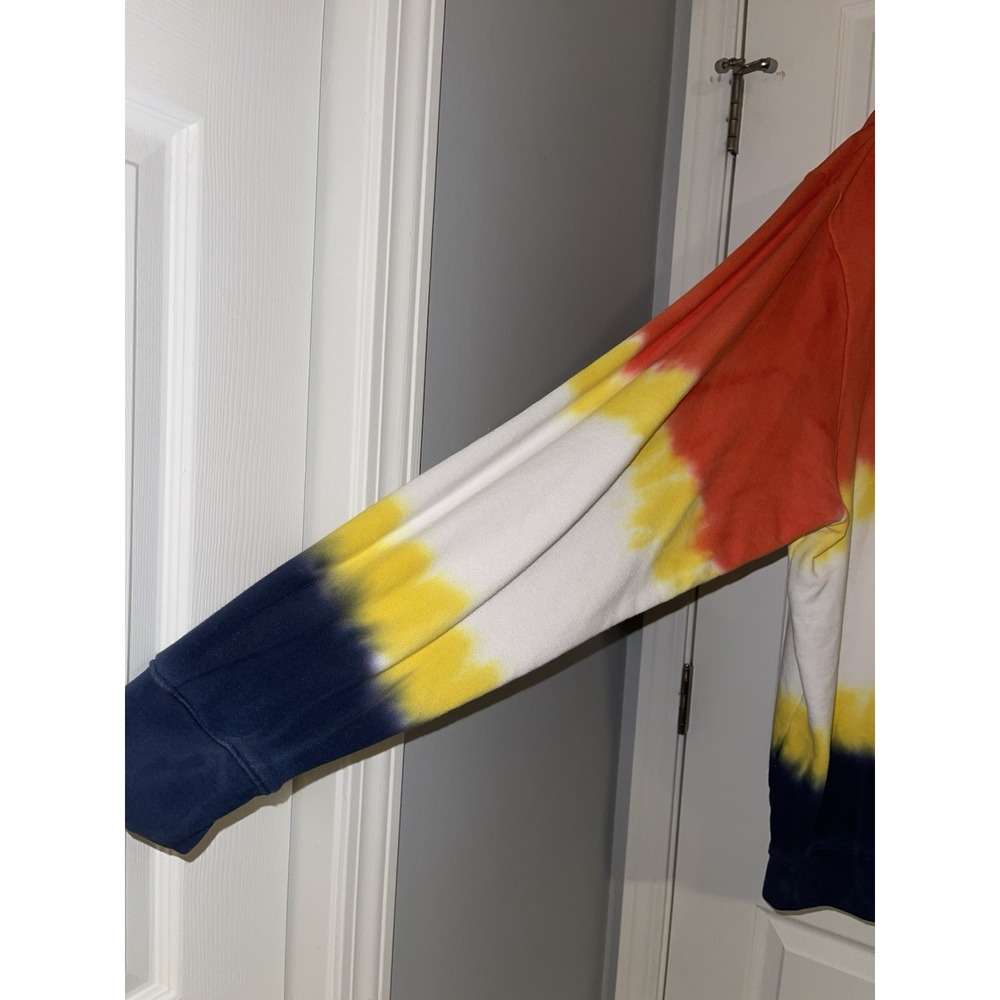 HUSTLE GANG 3x XXXL Sweatshirt Blue White Orange Tie Dye Embroidered Big & Tall - Picture 5 of 7